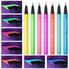 Picture of BOBISUKA UV Shimmer Glow Liquid Eyeliner Set, 7 Colors Glitter Neon Colored Eyeliners Pen, Colorful Waterproof Pigmented Graphic Liners, Metallic Eye Makeup Kit for Rave Accessories Party