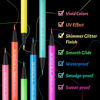 Picture of BOBISUKA UV Shimmer Glow Liquid Eyeliner Set, 7 Colors Glitter Neon Colored Eyeliners Pen, Colorful Waterproof Pigmented Graphic Liners, Metallic Eye Makeup Kit for Rave Accessories Party