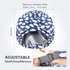 Picture of INNELO Luxury Shower Cap for Women Reusable Waterproof, Double Layered Shower Hair Cap with Adjustable Elastic Strap, Large Satin Lined Shower Bath Cap for Long Curly Straight Hair, Blue