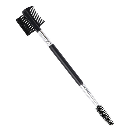 Picture of 3 Head Eyebrow Eyelash Shaper Eyelash Comb Double Head Brush Makeup Grooming Tool cosmetic with 3 Different Spoolie Brushes for Separating Lashes, Eliminating Mascara Clumps, Grooming and Shaping Brow