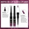 Picture of evpct 1Pcs Dark Purple Plum Lip Stain Paint Matte Lip Liner and Lipstick Set Long Lasting Smudge Proof labiales matte mate larga duracion listip 24 hours a prueba de agua mate 24 horas originales,01#