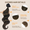 Picture of DOORES Clip in Hair Extensions Real Human Hair, Balayage Dark Brown to Chestnut Brown 12 Inch 7pcs 80g, Human Hair Clip in Extensions Extensions For Women Clip in Natural Hair Extensions Straight Hair
