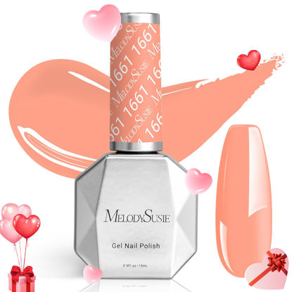 Picture of MelodySusie Orange Gel Nail Polish, Coral Orange 0.5 fl oz Soak Off UV LED Creamy Orange Gel Polish Christmas Gift for Women Nail Art Manicure Salon DIY Nail Design Decoration at Home-1661