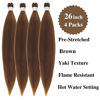 Picture of Gozill Honey Brown Braiding Hair Pre stretched Boho Braids Kanekalon Prestretched Braiding Hair for Bohemian Hair Ez Braid Micro Braiding Hair Synthetic Curly Deep Wave Braids