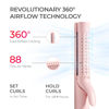 Picture of TYMO Airflow Curling Iron for Lasting Curls - Flat Iron Hair Straightener and Curler 2 in 1, Anti-Scald Ionic Curling Wand 1.25 Inch, 360° Cool Air, 5 Temps & Dual Voltage for Long Short Hair, Pink