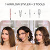 Picture of TYMO Airflow Curling Iron for Lasting Curls - Flat Iron Hair Straightener and Curler 2 in 1, Anti-Scald Ionic Curling Wand 1.25 Inch, 360° Cool Air, 5 Temps & Dual Voltage for Long Short Hair, Pink