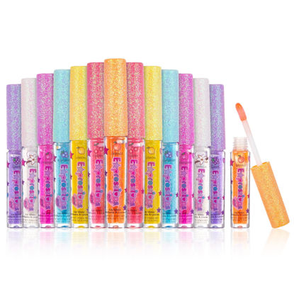 Picture of Expressions 14pc Fruity Flavored Lip Gloss Set - Lip Gloss in Assorted Fruity Flavors, Non Toxic Makeup for Kids & Teens