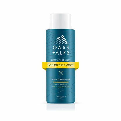 Picture of Oars + Alps Men's Moisturizing Body and Face Wash, Skin Care Infused with Vitamin E and Antioxidants, Sulfate Free, California Coast, 1 Pack
