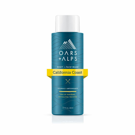 Picture of Oars + Alps Men's Moisturizing Body and Face Wash, Skin Care Infused with Vitamin E and Antioxidants, Sulfate Free, California Coast, 1 Pack