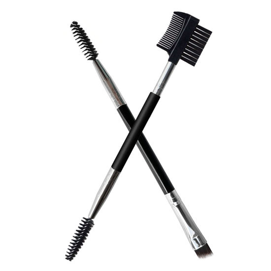 Picture of 2pcs Eyebrow Eyelash Shaper Eyebrow Brush Comb Double Head Brush Makeup Grooming Tool Cosmetic with 3 Different Spoolie Brushes for Separating Lashes, Eliminating Mascara Clumps, Grooming Brows