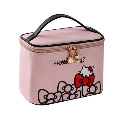 Picture of AmBealla Make up Bag Travel Cosmetic Bags Brush Holder Zipper Pouch Case Organizer Cute Organizer Suitable for Purse for Women (01 Gentle Pink)