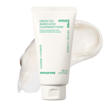 Picture of innisfree Green Tea Amino Acid Cleansing Foam, Sulfate Free, Hydrating Korean Face Wash with Gentle Foam