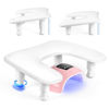 Picture of Manicure Arm Rest for Nails Tech: U-shaped Adjustable Nail Armrest - White PU Leather Hand Stand Rest for Manicurists