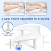 Picture of Manicure Arm Rest for Nails Tech: U-shaped Adjustable Nail Armrest - White PU Leather Hand Stand Rest for Manicurists