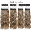 Picture of 20 Inches Brown Hair Extensions, 4Pcs Synthetic Clip in Hair Extensions, Wavy Long Hair Extensions Clip in, Natural Thick Hair Extensions (Color:Light Brown Mixed Blonde)