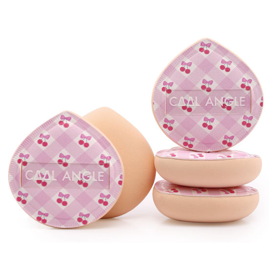 Picture of 5Pcs Cherry Pink Makeup Sponge For Foundation Concealer And Powder, latex free Blender Sponge For Natural And Easy Makeup Soft Long-lasting And Beginner-friendly, Medium