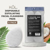 Picture of KOL Face Scrubber, Coconut Infused Exfoliating Facial Cleansing Pads, Disposable Exfoliator Face Sponge for Daily Face Cleaning and Makeup Removal, 6 Count