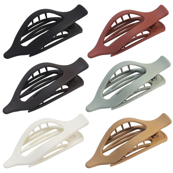 Picture of CHANDAT Flat Hair Clip 6 pcs Lay Down Claw Clips Hair Accessories for Women -Basic