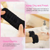 Picture of WSYUB Makeup Headbands, 1pcs Black Spa Headband Fluffy Bow Tie Headband Microfiber Face Headband, and 2Pcs Wrist Spa Wash Band Absorbent Wristbands, for Washing Face Skin Care