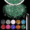 Picture of 5000PCS 2mm Resin Rhinestones in Bulk (Dark Green), Bedazzling Flatback Crystals for Crafts DIY Nail Decoration, Gems Charms for Tumbler Shoes Clothing Fabric with Pickup Pen and Tweezers