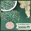 Picture of 5000PCS 2mm Resin Rhinestones in Bulk (Dark Green), Bedazzling Flatback Crystals for Crafts DIY Nail Decoration, Gems Charms for Tumbler Shoes Clothing Fabric with Pickup Pen and Tweezers