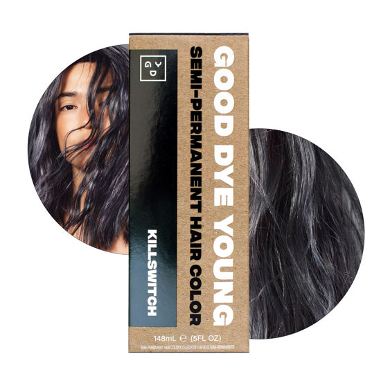 Picture of Good Dye Young Semi Permanent Hair Dye in Killswitch, Gray - UV Protective Temporary Hair Color, Conditioning, PPD free, Vegan, Cruelty-Free, Lasts 15-24+ Washes