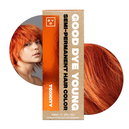 Picture of Good Dye Young Semi Permanent Hair Dye, Copper Orange, Nontoxic, Conditioning, UV Protective, Lasts 15-24+ Washes, PPD Free, Cruelty-Free & Vegan, Toxicity - Copper