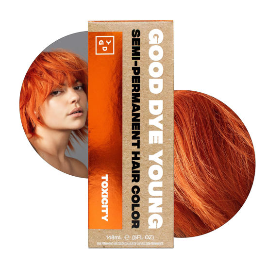 Picture of Good Dye Young Semi Permanent Hair Dye, Copper Orange, Nontoxic, Conditioning, UV Protective, Lasts 15-24+ Washes, PPD Free, Cruelty-Free & Vegan, Toxicity - Copper