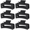 Picture of Sisiaipu 3.5 Inch Medium Hair Claw Clips 6 Pack Hair Clips for Women Square Claw Clips Rectangle Clips for Hair Banana Jaw Clips Hair Accessories for Girls -Black
