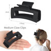 Picture of Sisiaipu 3.5 Inch Medium Hair Claw Clips 6 Pack Hair Clips for Women Square Claw Clips Rectangle Clips for Hair Banana Jaw Clips Hair Accessories for Girls -Black
