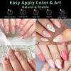 Picture of Short Almond Nail Tips, 216pcs Acrylic Fake Nails Soft Gel X Nail Tips, Full Cover Pre-Shaped Matte Clear Press on Nails for Extension, Diy at Home Manicure 12 Sizes