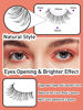 Picture of Natural Lashes Eyelashes Wispy Thin Band Strip Lashes 3D Volume Mink Lashes False Eyelashes 10MM Short Lashes C Curl Soft Lash Pack 7 Pair Siligli