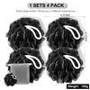 Picture of MTDLYICE Loofah Sponge XXL-100g 4 Pack, Bath Sponge Soft Mesh Shower Puff Loofah for Men, Exfoliating Body Scrubber for Women, Shower Accessories (Black)