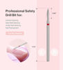 Picture of MelodySusie 2mm Flame Shape Cuticle Clean Nail Drill Bit 3/32'', Professional Safety Carbide Diamond Under Nail Cleaner for Cuticle Dead Skin Nail Prepare, Beginners Bits, Series Bit-S, Fine