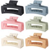 Picture of Sisiaipu 3.5 Inch Medium Banana Jaw Hair Clips - 6 Pack Square and Rectangle Clips for Women's Hair - Basic Accessories