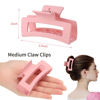 Picture of Sisiaipu 3.5 Inch Medium Banana Jaw Hair Clips - 6 Pack Square and Rectangle Clips for Women's Hair - Basic Accessories