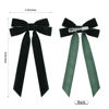 Picture of 2PCS Velvet Hair Bows Green Hair Ribbon Clips Big Fall Alligator Clips Hair Accessories for Women Girls Toddlers Kids Baby