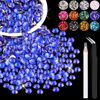Picture of 2500PCS 5mm Resin Rhinestones in Bulk (Royal Blue), Bedazzling Flatback Crystals for Crafts DIY Nail Decoration, Gems Charms for Tumbler Shoes Clothing Fabric with Pickup Pen and Tweezers