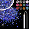 Picture of 5000PCS 3mm Resin Rhinestones in Bulk (Royal Blue), Bedazzling Flatback Crystals for Crafts DIY Nail Decoration, Gems Charms for Tumbler Shoes Clothing Fabric with Pickup Pen and Tweezers