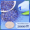Picture of 5000PCS 3mm Resin Rhinestones in Bulk (Royal Blue), Bedazzling Flatback Crystals for Crafts DIY Nail Decoration, Gems Charms for Tumbler Shoes Clothing Fabric with Pickup Pen and Tweezers