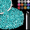Picture of 4000PCS 4mm Resin Rhinestones in Bulk (Lake Blue/Aquamarine), Bedazzling Flatback Crystals for Crafts DIY Nail Decoration, Gems Charms for Tumbler Shoes Clothing Fabric with Pickup Pen and Tweezers