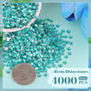 Picture of 4000PCS 4mm Resin Rhinestones in Bulk (Lake Blue/Aquamarine), Bedazzling Flatback Crystals for Crafts DIY Nail Decoration, Gems Charms for Tumbler Shoes Clothing Fabric with Pickup Pen and Tweezers