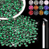 Picture of 4000PCS 4mm Resin Rhinestones in Bulk (Dark Green), Bedazzling Flatback Crystals for Crafts DIY Nail Decoration, Gems Charms for Tumbler Shoes Clothing Fabric with Pickup Pen and Tweezers