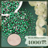 Picture of 4000PCS 4mm Resin Rhinestones in Bulk (Dark Green), Bedazzling Flatback Crystals for Crafts DIY Nail Decoration, Gems Charms for Tumbler Shoes Clothing Fabric with Pickup Pen and Tweezers