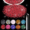 Picture of 5000PCS 2mm Resin Rhinestones in Bulk (Red), Bedazzling Flatback Crystals for Crafts DIY Nail Decoration, Gems Charms for Tumbler Shoes Clothing Fabric with Pickup Pen and Tweezers
