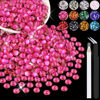 Picture of 2500PCS 5mm Resin Rhinestones in Bulk (Hot Pink), Bedazzling Flatback Crystals for Crafts DIY Nail Decoration, Gems Charms for Tumbler Shoes Clothing Fabric with Pickup Pen and Tweezers