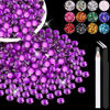 Picture of 1200PCS 6mm Resin Rhinestones in Bulk (Dark Violet), Bedazzling Flatback Crystals for Crafts DIY Nail Decoration, Gems Charms for Tumbler Shoes Clothing Fabric with Pickup Pen and Tweezers