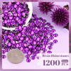 Picture of 1200PCS 6mm Resin Rhinestones in Bulk (Dark Violet), Bedazzling Flatback Crystals for Crafts DIY Nail Decoration, Gems Charms for Tumbler Shoes Clothing Fabric with Pickup Pen and Tweezers