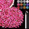 Picture of 4000PCS 4mm Resin Rhinestones in Bulk (Hot Pink), Bedazzling Flatback Crystals for Crafts DIY Nail Decoration, Gems Charms for Tumbler Shoes Clothing Fabric with Pickup Pen and Tweezers