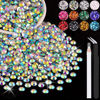 Picture of 1200PCS 6mm Resin Rhinestones in Bulk (AB), Bedazzling Flatback Crystals for Crafts DIY Nail Decoration, Gems Charms for Tumbler Shoes Clothing Fabric with Pickup Pen and Tweezers